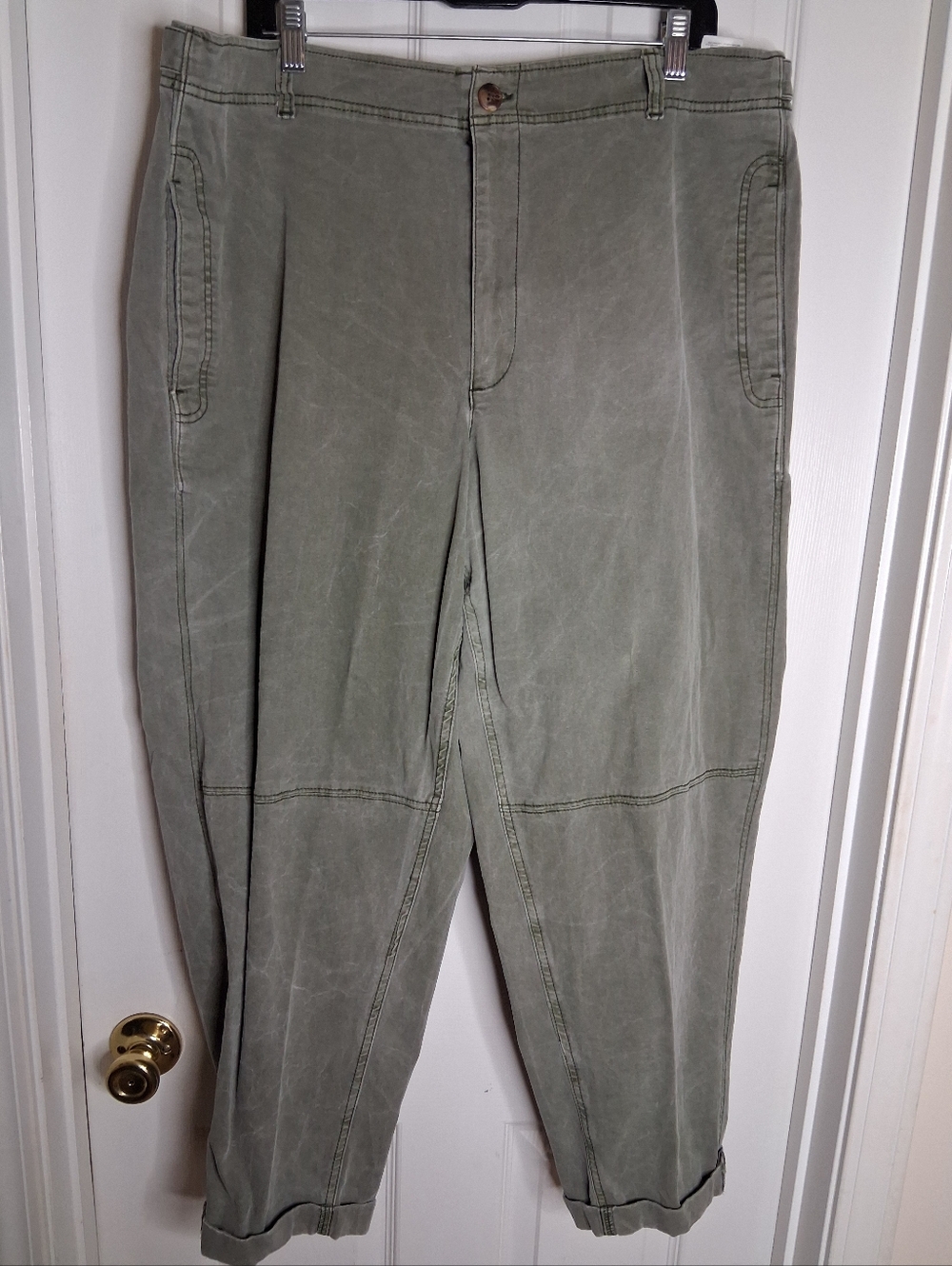Woman's Old Navy Casual Olive Green Utility Gorpcore Work Trouser Pants SZ XXL